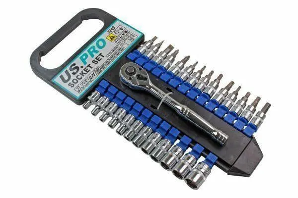 Us Pro Tools 27Pc 1/4 Dr Metric Socket & Bit Set Hex & Torx 3249 1