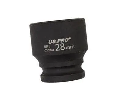 Us Pro Tools 28Mm Impact Socket 1/2" Drive 6 Point Single Hex 3828 1