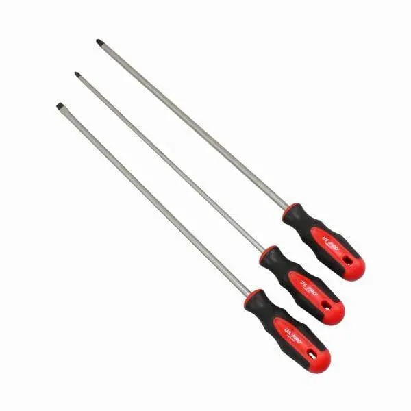 Us Pro Tools 3 Piece Extra Long Screwdriver Set Slotted Pozi Philips 500Mm 1527 1