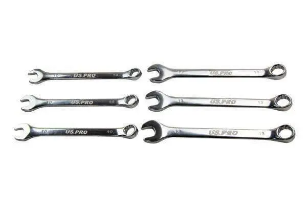 Us Pro Tools 3 X 10Mm And 3 X 13Mm Metric Combination Spanners Wrench 2052 1