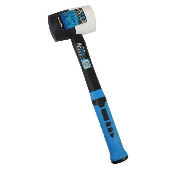Us Pro Tools 32Oz White Black Rubber Mallet With Fibreglass Handle 4520 1