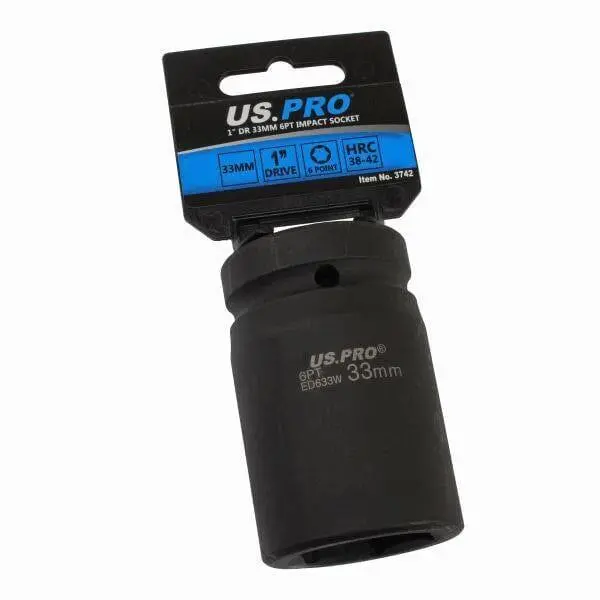 Us Pro Tools 33Mm 1" Dr 6 Point Impact Socket 3742 1