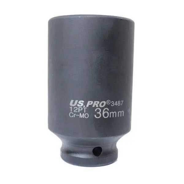Us Pro Tools 36Mm 1/2" Drive Axle Hub Nut Socket 12 Point Deep Impact Socket 3487 1