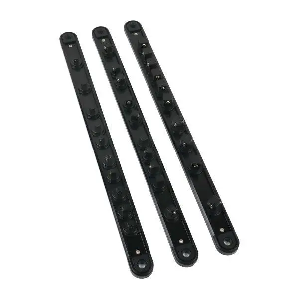 Us Pro Tools 3Pc Aluminium Socket Rail Set With Rotating Clips 1/4" 3/8" 1/2" 7236 1