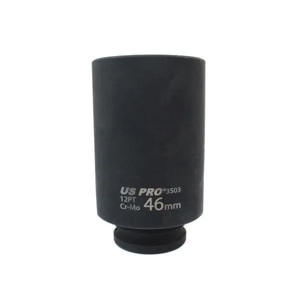 Us Pro Tools 46Mm 1/2" Dr 12 Point 100Mm Deep Hub Nut Socket, Gearbox Etc 3503 1