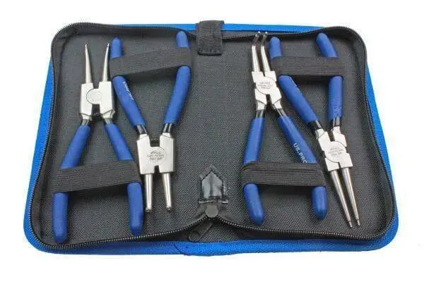Us Pro Tools 4Pc 7" Ni-Fe Finish Circlip Pliers Set In Zip Case 2278 1