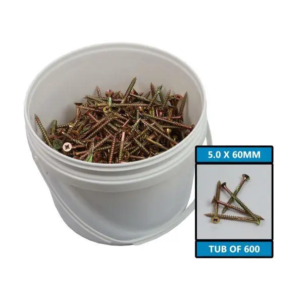 Us Pro Tools 5.0 X 60Mm Csk Pozi Advanced Multi Purpose Screws - Tub 600 9257 1