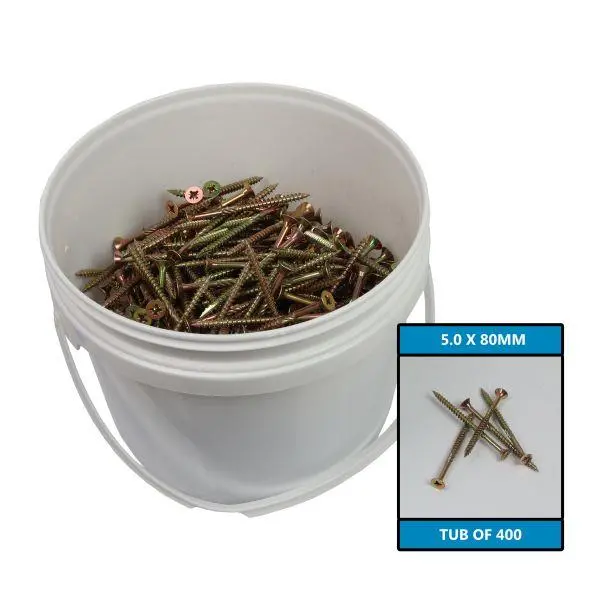 Us Pro Tools 5.0 X 80Mm Csk Pozi Advanced Multi Purpose Screws - Tub 400 9259 1