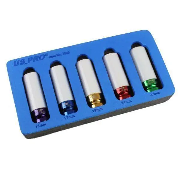 Us Pro Tools 5Pc 1/2" Dr Deep Alloy Wheel Impact Sockets 15 - 22Mm 3839 1