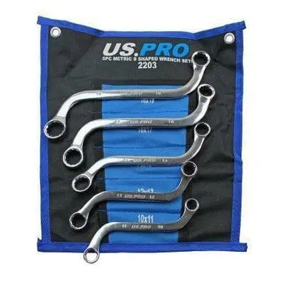 Us Pro Tools 5Pc Metric S Shaped Obstruction Spanner Wrench Set 2203 1