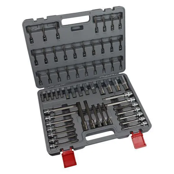 Us Pro Tools 60Pc 1/4", 3/8" & 1/2" Star, Tamper Star, Star Plus & E-Star Bit Socket Set 7554 1