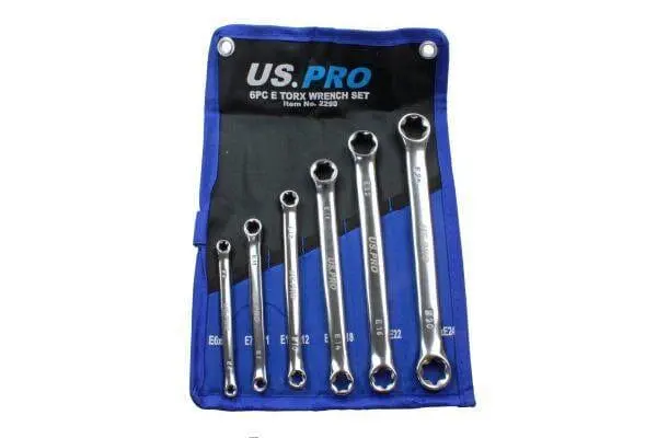 Us Pro Tools 6Pc E-Torx / Female Torx Star Wrench Spanner Set E6 - E24 2290 1
