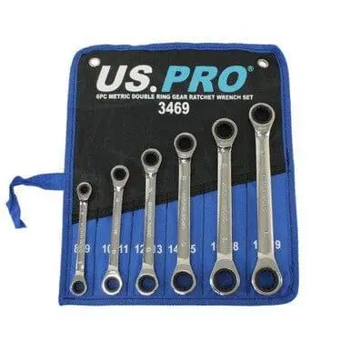 Us Pro Tools 6Pc Metric Double Ring Gear Ratchet Spanner Wrench Set 8-19Mm 3469 1