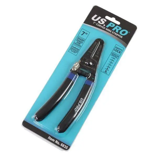 Us Pro Tools 7" Curved Wire Stripper Cutter 0.6 To 2.6Mm 6835 2