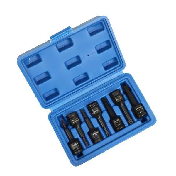 Us Pro Tools 7Pc 3/8" Dr Impact Star Torx Bit Sockets Set T20 - T50 3990 1