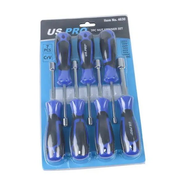Us Pro Tools 7Pc Nut Spinner Screwdriver Set  5 - 13Mm Cr-V 4630 1