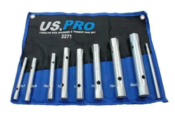 Us Pro Tools 8 Piece Tubular Box Spanner & Torque Bar Set 6Mm - 22Mm 2271 1