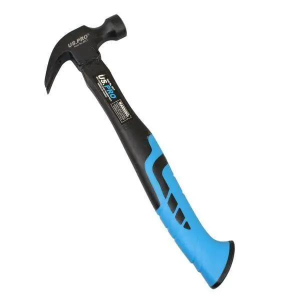 Us Pro Tools 8Oz Curved Claw Hammer With Fibreglass Handle 4517 1