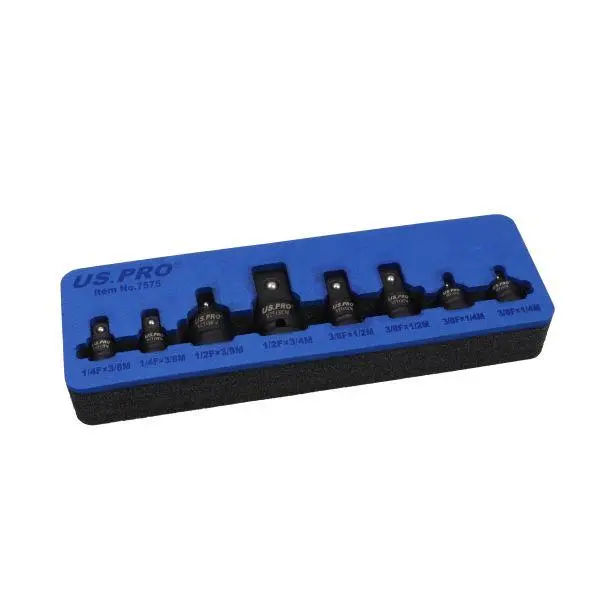 Us Pro Tools 8Pc Impact Socket Adaptor Set – 1/4", 3/8", 1/2", 3/4" Dr In Eva Tray 7575 1