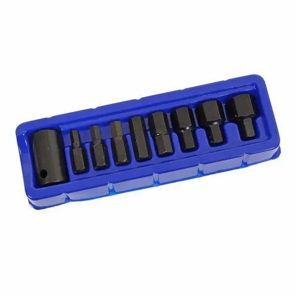 Us Pro Tools 9Pc Impact Hex Bit Set With 1/2" Dr Bit Holder H6 - H19 3997 1