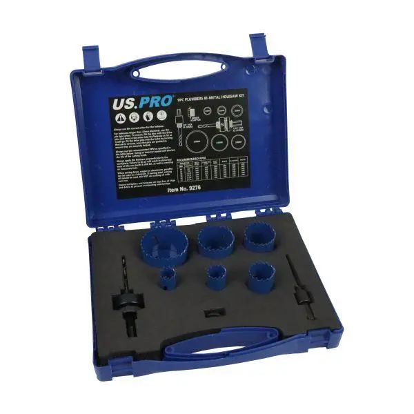 Us Pro Tools 9Pc Plumbers Bi-Metal Hole Saw Kit 19-57Mm 9276 1