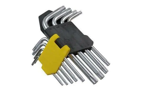Us Pro Tools 9Pc Short Torx Star Key Set - Torxs Bits Keys 1615 1