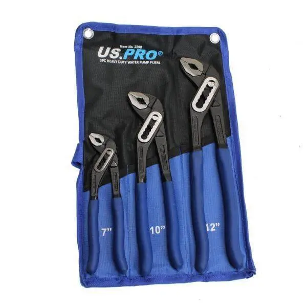 Us Pro Tools Heavy Duty 3Pc Water Pump Pliers Set 2298 1