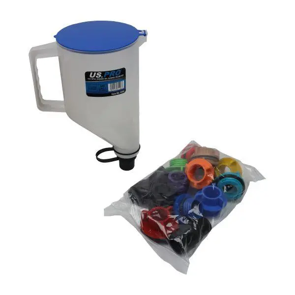 Us Pro Tools No-Spill Engine Oil Funnel Filler Kit - 1.7L Funnel & 12 Adapters 5055 1