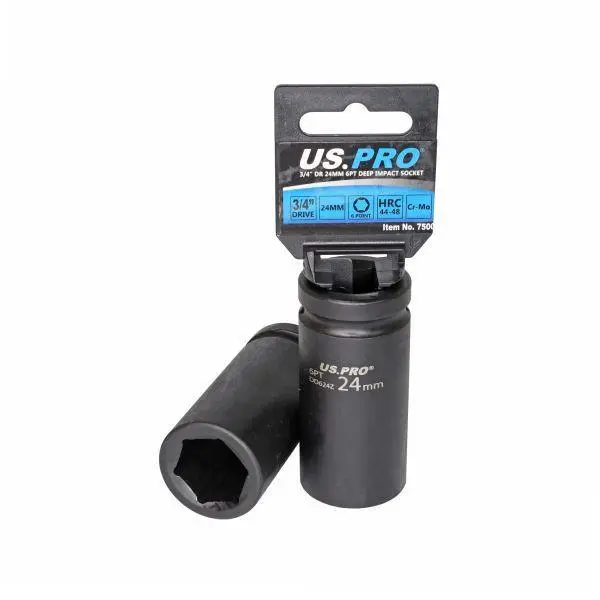 Us Pro Tools Single 3/4" Dr 24Mm 6Pt Deep Impact Socket 7500 1