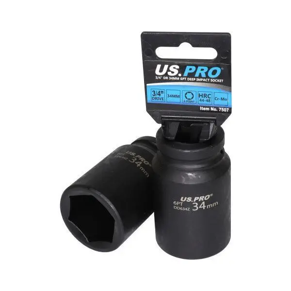 Us Pro Tools Single 3/4" Dr 34Mm 6Pt Deep Impact Socket 7507 1