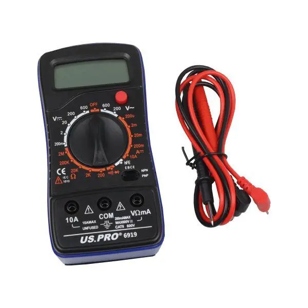 Us Pro Tools Slim Lcd Digital Multimeter Ac/Dc Voltage Current Tester 6919 1