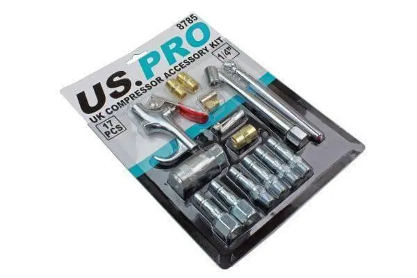 Us Pro Tools Uk Air Compressor Accessory Kit Blow Gun Airline Ends Tyre Inflator 8785 1