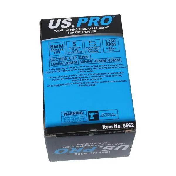 Us Pro Tools Valve Lapping Tool Attachment For Drill/Driver With 5 Cups 5562 2