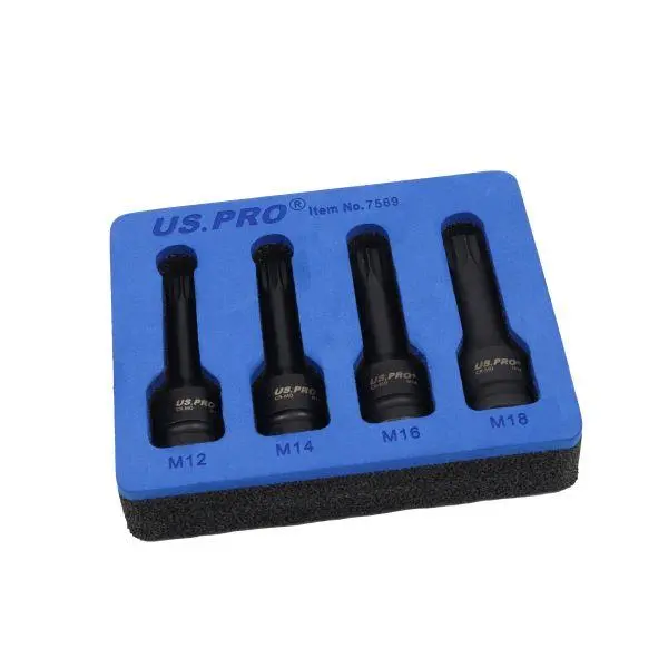 Us Pro Tools Vw / Audi Spline Bit Impact Socket Set M12 M14 M16 M18 In Eva Foam 7569 1