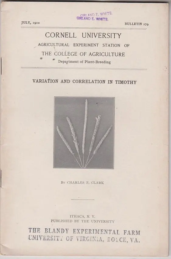 Variation And Correlation In Timothy 1