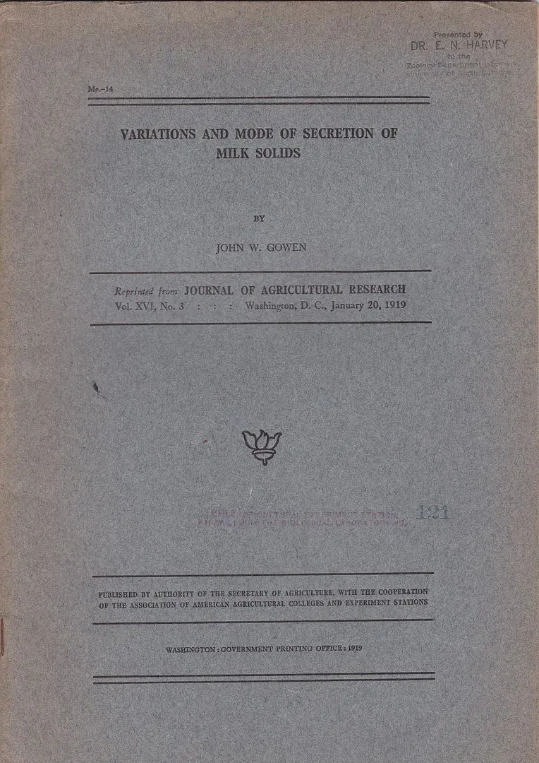 Variations And Mode Of Secretion Of Milk Solids 1