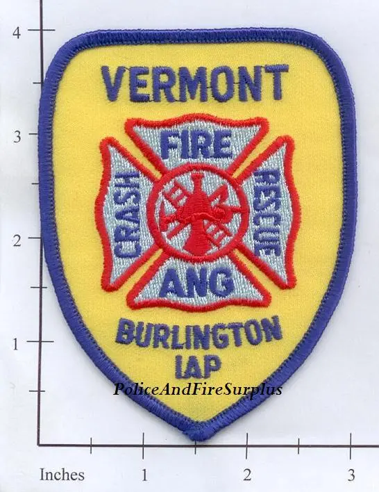 Vermont - Burlington International Airport Air National Guard Fire Dept Patch 1