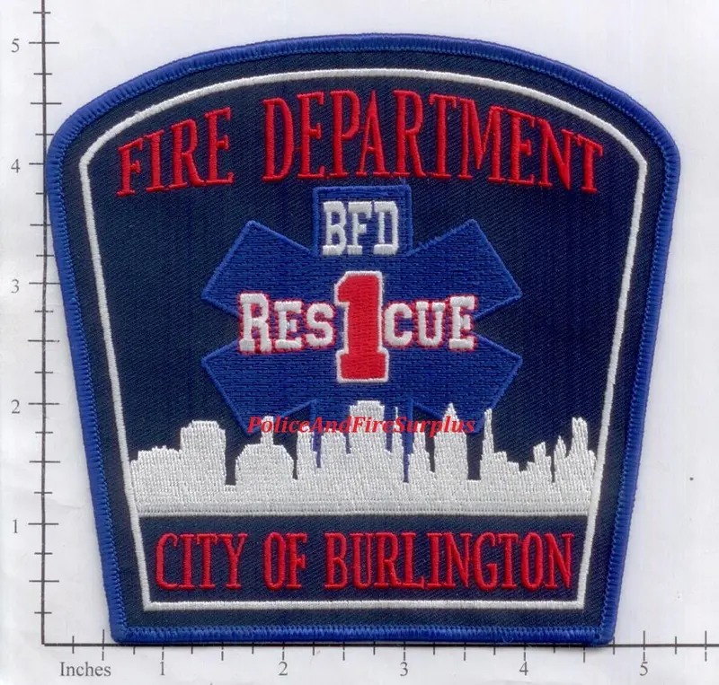 Vermont - Burlington Rescue 1 Fire Dept Patch 1