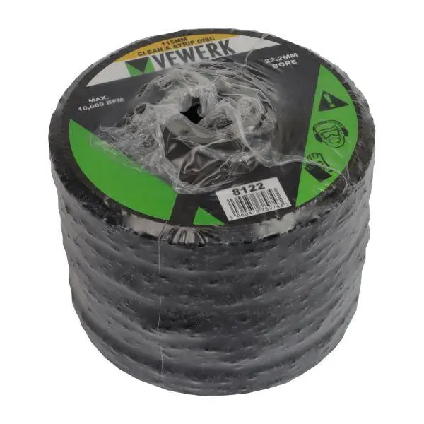 Vewerk 115Mm Clean & Strip Discs 22.2Mm Bore - Pack Of 5 8122 1
