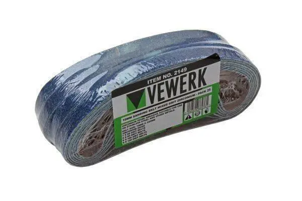 Vewerk 25Pk 10 X 330Mm Mixed Grit Zirconium Oxide Sanding Belts Air Belt Sander 2149 1