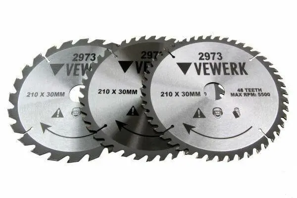 Vewerk 3 Pack- 210 X 30Mm Tct Circular Saw Blade 24T 40T 48T 2973 1