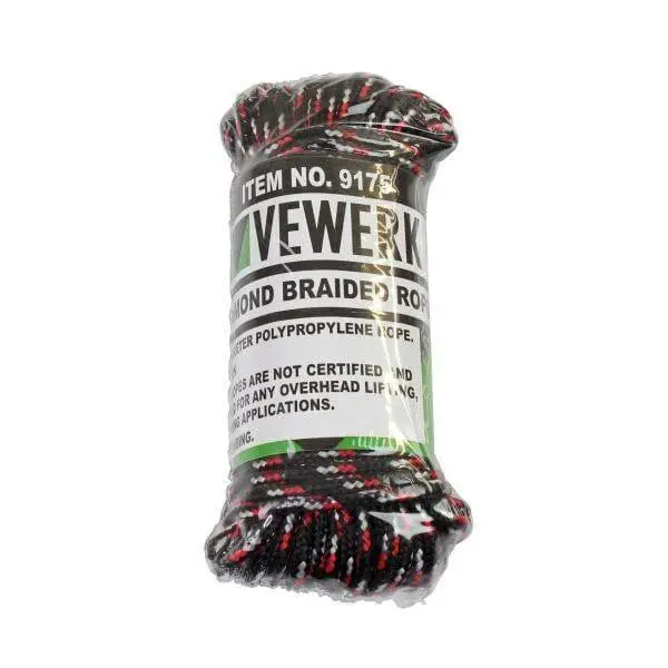 Vewerk 4Mm Polypropylene Diamond Braided Rope 20 Meters 9175 1