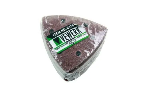 Vewerk 90Mm Sanding Triangle Mixed Grit Pack 50 B8138 1