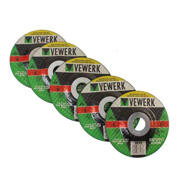 Vewerk By Bergen 4 1/2" Metal Grinding Disc 115Mm X 6Mm X 22.2Mm  5Pk B8015 1