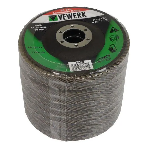 Vewerk By Bergen 40G Oxide Flap Discs 115 X 22.2Mm  10Pk B8020 1