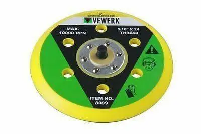Vewerk By Bergen 6" Velcro Sanding Pad 6 Hole B8099 1