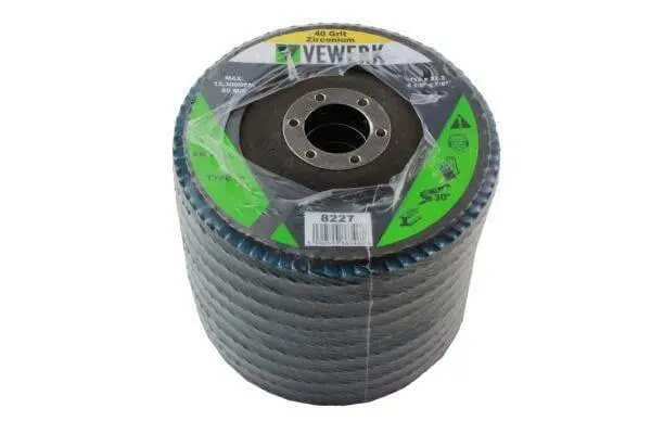 Vewerk Flap Discs 40 Grit Zirconium 115 X 22.2 Pack Of 10 8227 1