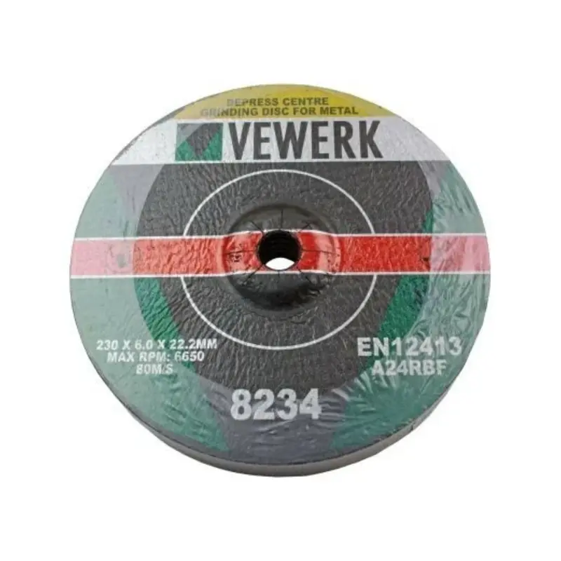 Vewerk Pack Of 5 Depressed Centre Grinding Discs 230 X 6 X 22.2Mm 8234 1
