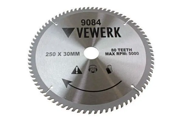 Vewerk Tct Circular Wood Saw Blade 250 X 30Mm 80T Fits Festool, Makita 9084 1