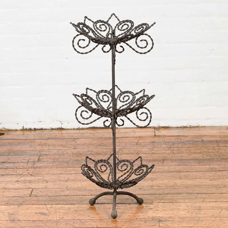 Vintage Bronze Tiered Stand 1